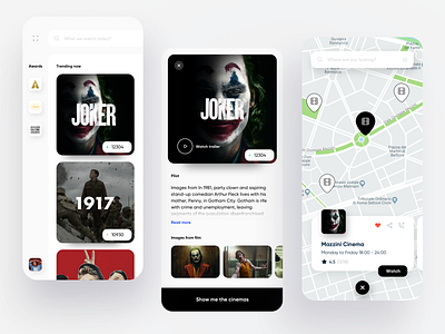 Movie App app cards dashboard design detail dribbble ios map movie movies oscar page ui ux