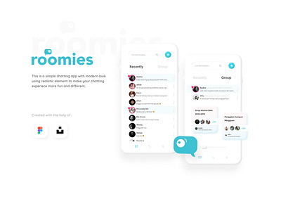 Design Challenge - Roomies App chat app chatting design challenge design exercise design exploration design thinking figma group chat roommate ui design ux design