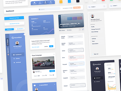 Accordium Design System Evolution card color components dashboard dashboard ui design design system floating input field message minimal mobile product design sidebar sidebar navigation ui video