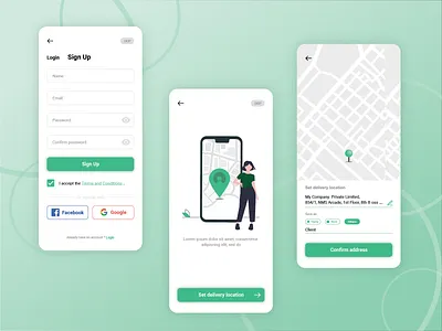 Onboarding UI app design illustration illustrator minimal ui ux