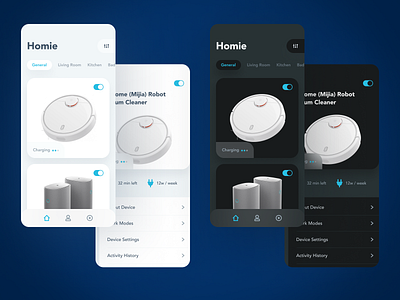 Smart Home HUB App app app design dark dark mode figma ios iot light light mode smart smarthome