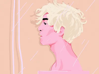 PinkBoy/daily boy color daily digital painting drawing face illustration pink portrait practice. psd