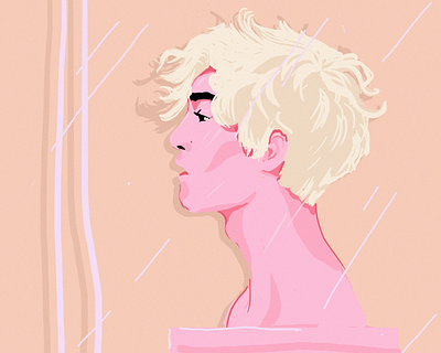 PinkBoy/daily boy color daily digital painting drawing face illustration pink portrait practice. psd