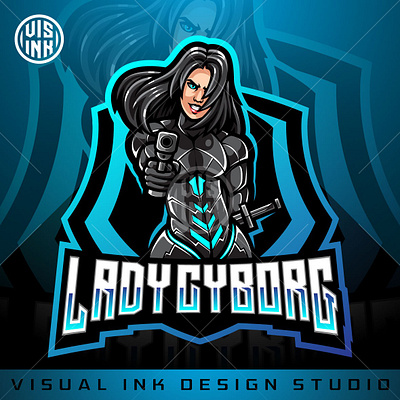 Lady cyborg esport mascot branding design esport esports game design graphic design illustration logo mascot logo robot