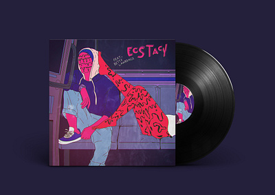 ECSTACY album album cover cover design drawing ecstasy illustration legs sex sexual trip trippy vaporwave