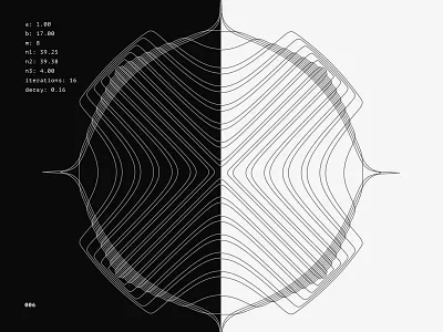 006 Generative Art abstract abstract art black bw generative geometric lineart lines minimal series sideproject white