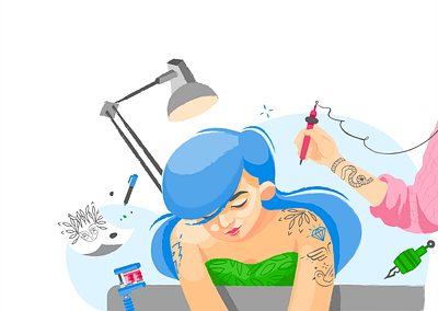 Tattoo artist illustration illustration illustration digital illustrator art illustrator design tattoo tattoo artist tattoo girl vector vector illustration