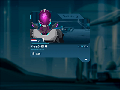 Overscore ― Player Profile Card adobe xd adobexd animation character design fui game ui gui lowpoly madewithxd motion design player card player profile scifiart scifiui space spaceman ui ux vector xd design