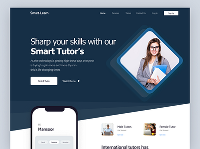 Smart Tutor! Web brand concept idea illustration mansoor ui ux webdesign