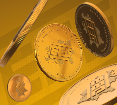 3D coins Logo @EEGOnline 3d cinema4d coin coins design art element3d illustrator logos photoshop ui