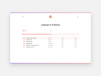 Circle of Indigenous Languages audio ui ux web