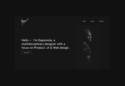 Portfolio Website UI dark design minimal portfolio ui web website