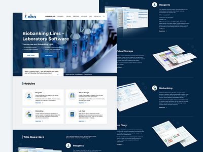 Biobanking LIMS Laba design hero icons landing platform ui ux