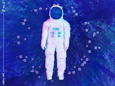 Endless Void. 3d 3d art 3d artist album art art blender cover art cycles design glass landing music render space spaceman suit water