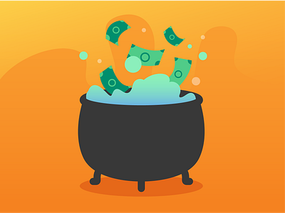 Witch better have my money aqua brew bubbles cauldron drip gradiet green halloween mix money orange poison potion teal witch witches witchy
