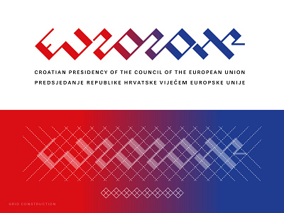 EU2020HR "Croatian wattle" Visual Identity Design blue branding clean croatia eu eu2020hr gradient grid grid design grid layout grid logo lettering lettering logo logo design logo designer minimal red typogaphy visual identity visual identity design