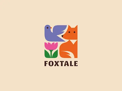 Foxtale (For Sale) animal bird branding cute flower fox logo tale