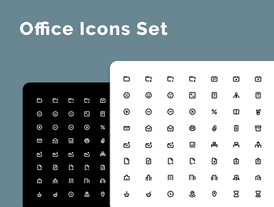 Office Icons Set business design icon icons office outline pack set simple startup ui