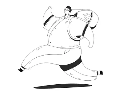 When my wife said" I cooked dinner" (30mins sketch) 2d 2d art boy cute design dinner funny happy illustration line art lineart mrt running running man wife working