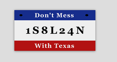 Texas License: Don't Mess With Texas css design dribbbleweeklywarmup flat html html css logo