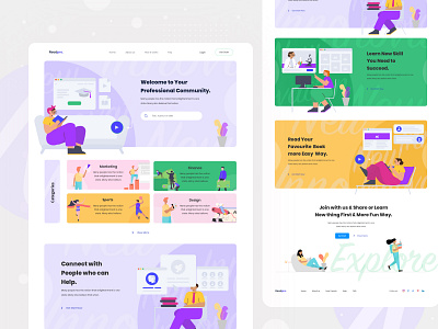 Readpro web exploration v4 clean concept exploration grid homepage illustraion interface landing page layout learning platform minimal online course online learning trend ui userinterface ux visual web website