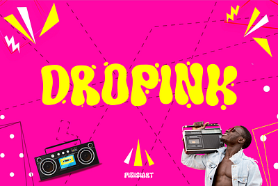 DROPINK branding children display font font gaming groovy movie music poster retro youtube