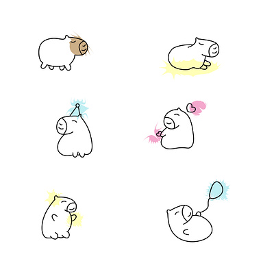 Icons capybara illustration