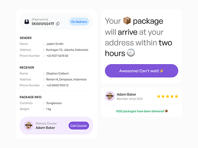 Delivery Tracking Components components delivery figma tracking ui ui design