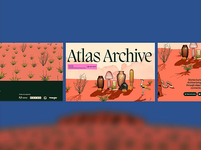 Atlas Archive Website Overview animation creative interaction landing page motion graphics museum ui ux web website website design