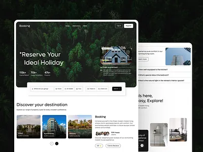 Hotel Booking Platform Design airbnb booking booking platform mobile friendly modern website design platform design product landing page real estate reservation saas startup tour operator tourism tourism landing page travel booking service vacation web platform