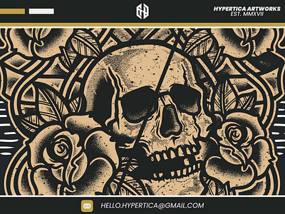 Floral Death, Eternal Breath apparel art artwork clothing clothing line handdrawn hypertica illustration logo merchandise retro skull t shirt t shirt design tattoo traditional tattoo vector vector illustration vintage