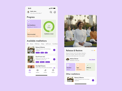 Meditation App Design Concept app app design app ui meditation mental health mindset mobile app product design therapy app ui uiux ux wellness app yoga app
