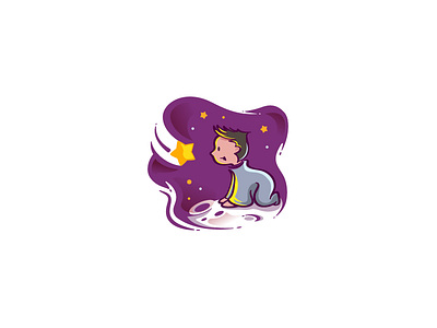 Little Star bedtime boy cartoon character child children childrens book childrens illustration design illustration logo moon night outerspace stars universe vector wish