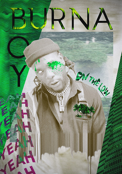 Burna boy abstract africa afro artist black burna boy collage fan art fanart flag music nigeria