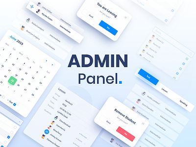 Admin Panel for English Classes admin panel blue design lessons schedule sketch ui ui sistem ux