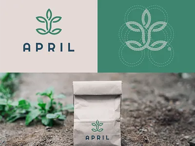 April | Logomark brand brand identity clean ecofriendly ethical icon illustration lineart logo logomark mark nature symbol typography vegan world