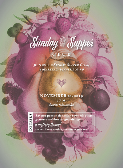 Supper Club Invite 2 branding design invitation type typography