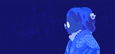 Girl 2020 adobe illustrator art blue fluid girl illustration night russia vector wavy