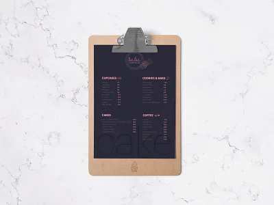 Lulu Cookie Studio Branding, Menu Design bakery branding concept cookie studio corporate design design graphic graphic design idea identity illustration logo logodesign menu design minimal modern rebrand