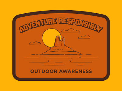 Outdoor Awareness badge desert illustration logo national park outdoor badge outdoors patch retro retro badge utah vintage wilderness