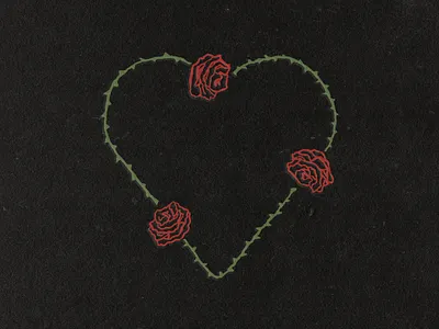 Heart of Thorns black design distressed heart icon illustration illustrator love rose texture thorns valentines vector