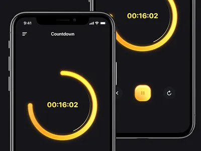 Daily UI Challenge #014 - Countdown Timer app countdown timer daily 100 challenge dailyui dark dark app dark ui interface ui