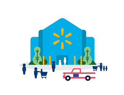 Simple Walmart crowd icon illustration