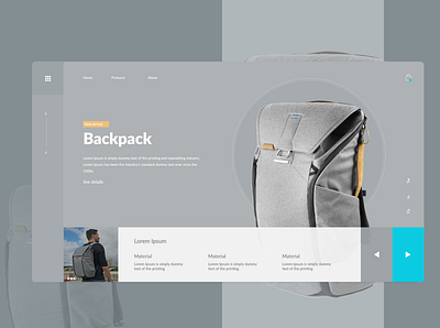 Backpack website adobe xd artist branding design flat interfacedesign minimal photoshop ui uidesing web website xd design