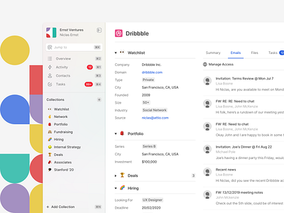 Company Record analytics app calendar company contacts crm desktop icons interface management product relationship sales table table view ux vc web web app