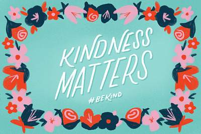 Kindness Matters be kind custom lettering desktop device floral free free download free downloads illustration lettering mobile wallpaper