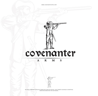 Covenanter Arms logo arms logo guns logo male rifle logo shooter soldier