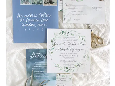 Soft Watercolor Floral Invitations brush lettering floral handlettering illustration invitation design lettering typography watercolor