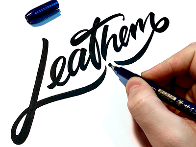 Leathem brand identity branding branding design brush brushlettering calligraphy custom flow handtype handwritten handwritting leathem lettering logo logotype music process script sketch urban