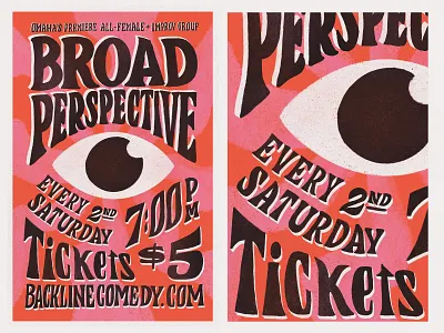 Broad Perspective poster 70s custom illustration custom type custom typography design eye eyeball handlettered illustration improv lettering poster poster art poster design psychedelic team typography